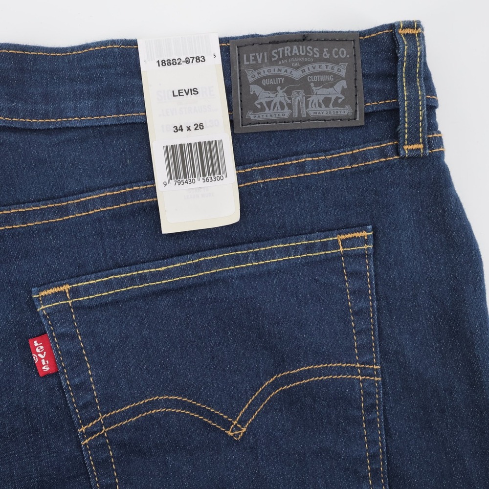NEW Levi's Hypersoft High Rise Slim Jeans Dark Indigo Women 34x26 Raw‎ Hem